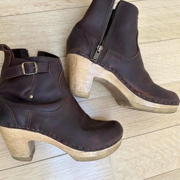 No.6 Brown clog boots in high heel - Picture 3 of 4